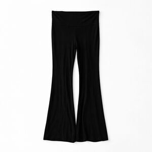 Athleta Elation Flare Pants Size Medium Black Pull On Yoga Comfort Athleisure